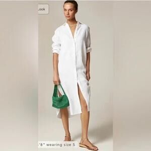 J.Crew Tunic shirt-dress linen White Size Medium NWT Quiet Luxury Vacationcore